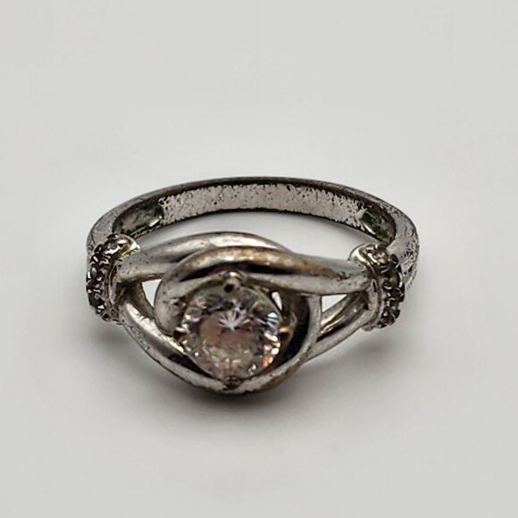 Avon NVC Eternal Promise Silver Tone & Clear CZ Ring (8) - Picture 5 of 8